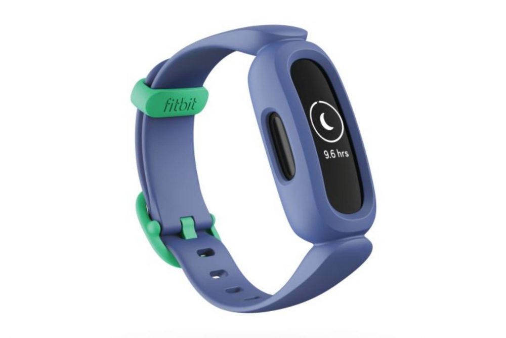 Fitbit Ace 3 Render 3QTR Core Cosmic Blue Astro Green Home Sleep Hours Shadow RGBs