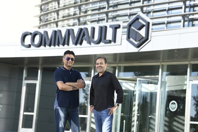 Avinash Lakshman, Hedvig CEO and Sanjay Mirchandani, Commvault CEO Commvault acquires Hedvig
