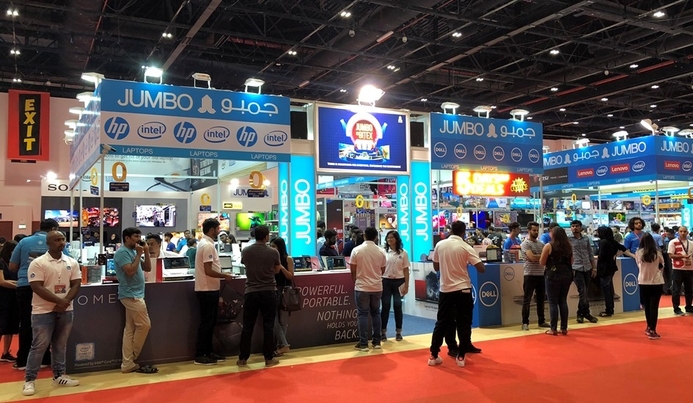 The Jumbo Stand at GITEX shopper Jumbo Electronics partners with brands to offer benefits and discounts at Gitex Shopper