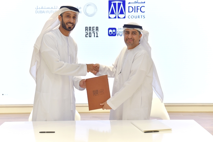 H.E. Khalfan Juma Belhoul, CEO, Dubai Future Foundation and Court Tech Lab launched by DIFC Courts and Dubai Future Foundation