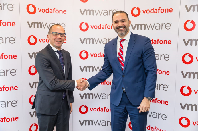 L-R Karim Shehata and Ahmed El Saadi Vodafone Becomes First VMware Verified Cloud Provider in Egypt