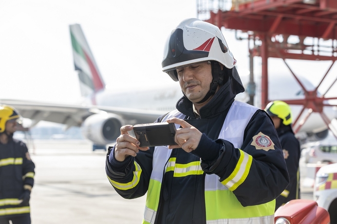 The Tactilon Dabat, a Tetra radio and smartphone in one, will also be on display from Airbus at Intersec 2020 Intersec 2020: Artificial Intelligence will be the focus for Airbus