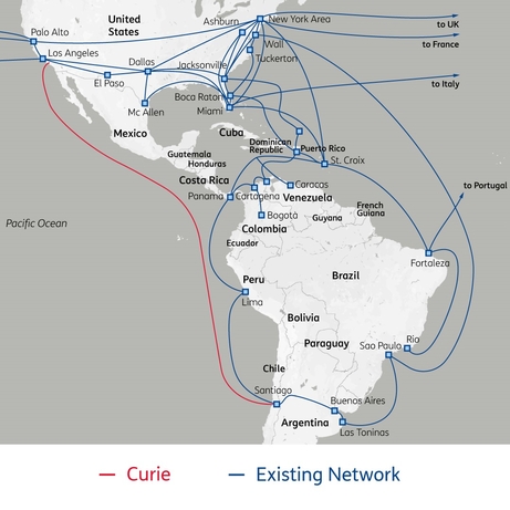 Sparkle, TIM, Subsea, Connectivity, Google, Curie Cable Sparkle takes fibre pair on Google’s Curie submarine cable