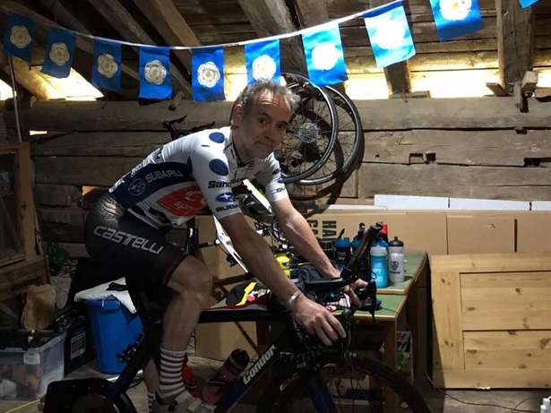 Tim McCall cycling for a good cause. L-Acoustics’ Tim McCall’s cycles to raise funds