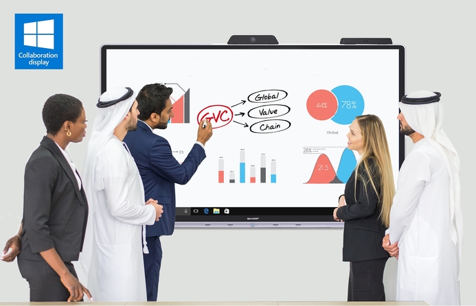 Sharp, Microsoft, Windows collaboration display Sharp launches ‘Windows collaboration display’, world’s first Microsoft certified Interactive Display with IoT Hub system