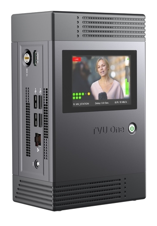 TVU One cellular mobile transmitter with integrated 5G modem. TVU launches portable cellular transmitter with integrated 5G