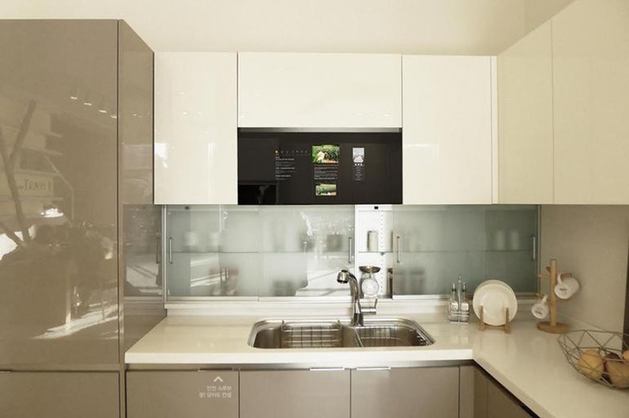 Users can use the furniture pieces to browse the Internet, listen to the radio, and search for news or recipes. 'Smart Furniture' unveiled by SK Telecom, Hyundai