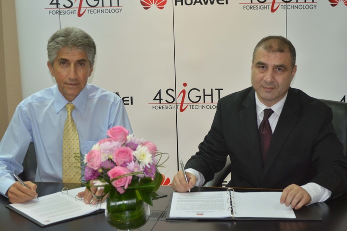 Huawei's vice president Sufian Dweik (right), at the signing ceremony of with an executive from Foresight Technology. Foresight attains Huawei ‘Gold Channel Partner’ status