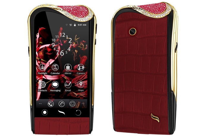 The Ruby Passion is limited to 8 pieces and features 395 brilliant-cut rubies, set in 18-carat yellow gold with 144 brilliant-cut diamonds and a red alligator cover. Exclusive ruby-set smartphones unveiled