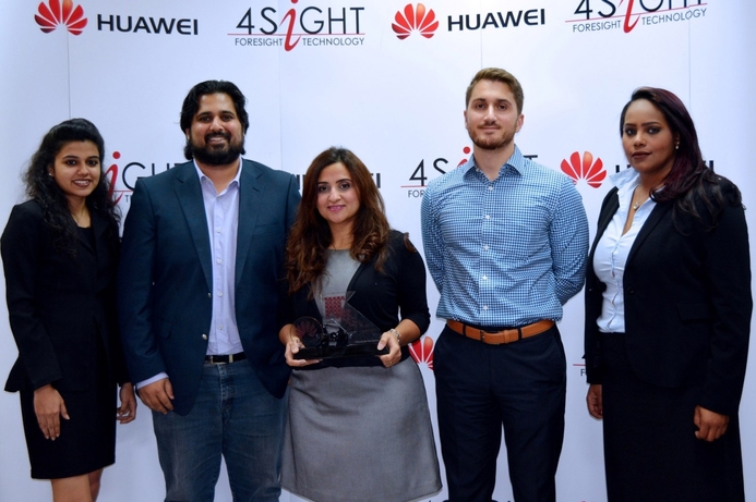 The Foresight Technology team after receiving the Huawei accolade. Foresight Technology wins Huawei award