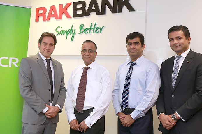 (l-r) Habib Hanna – Area Managing Director (NCR), Sanjay Khanna - Chief Information Officer (RAKBANK), Padmanabhan TN - Senior Manager - Production Support (RAKBANK) and Bahey Thabet – Account Manager (NCR).
RAKBANK upgrades ATM fleet