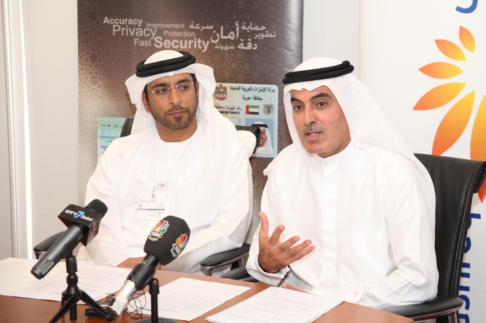 HE Abdul Aziz Al Ghurair, Mashreq and HE Dr Saeed Abdullah Al Ghafli, EIDA. Mashreq enables banking services with Emirates ID card