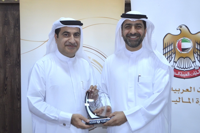 (l-r): HE Arif Abdul Rahman Ahli, Executive Director of Budget and Planning at the Department of Finance-Dubai; and HE Younis Haji Al Khoori, Undersecretary of MoF. Dubai joins UAE Federal financial systems to meet IMF goals