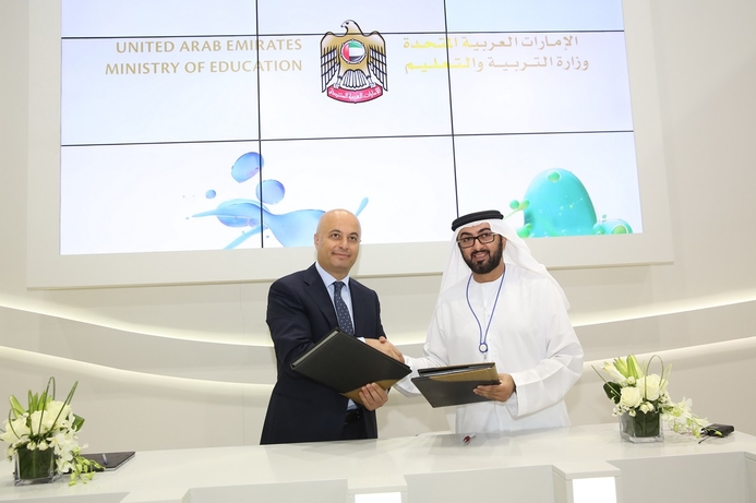 The agreement was signed by His Excellency Mohammed Gheyath, Director General of the Mohammed Bin Rashid Smart Learning Program and Samer Abu Ltaif, regional general manager at Microsoft Gulf Ministry of Education and Microsoft join forces