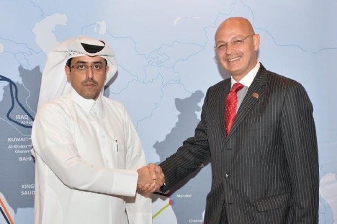 (l-r) Abdulla Al Rwaili, executive vice chairman and MD, and Amr Eid, acting CEO, GBI. GBI appoints new acting CEO