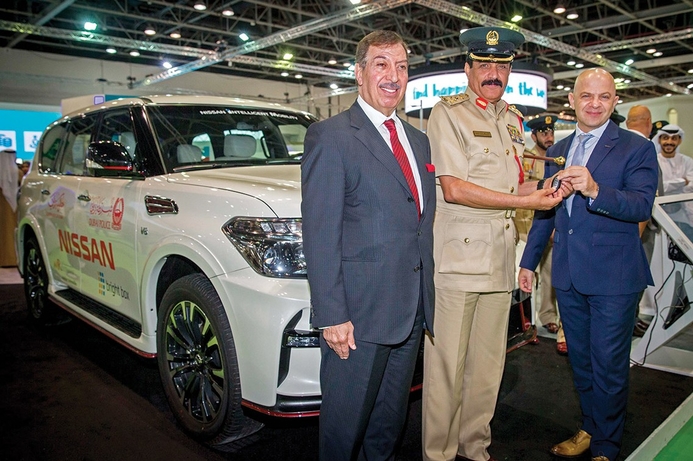 Nissan and Dubai Police sign collaborative agreement for road safety initiative. Dubai Police, Nissan join forces for accident alert technology