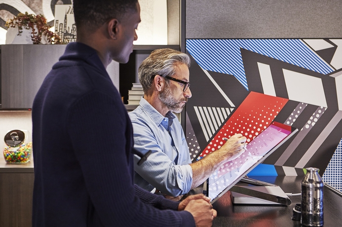 The Steelcase and Microsoft workspaces are intended to enable collaborative work focused around Microsoft Surface devices. Microsoft and Steelcase partner for creative workspaces