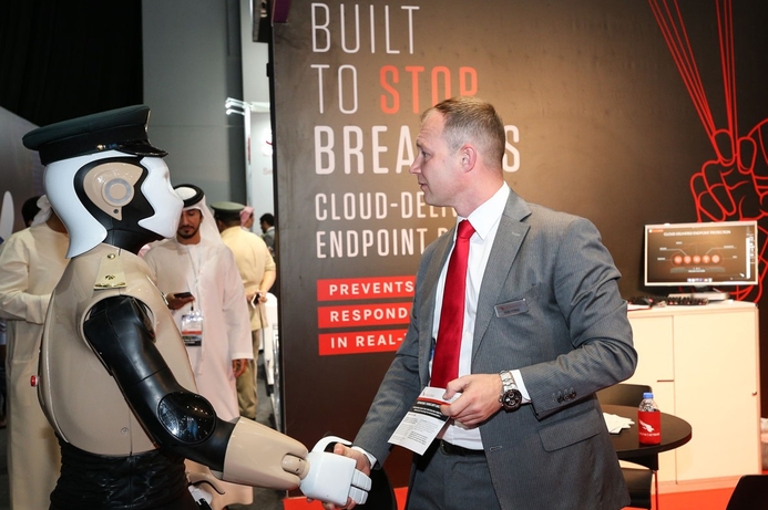 The autonomous Robocop officially joined the ranks at this year's Gulf Information Security Expo and Conference. Dubai Police welcomes Robocop to its force