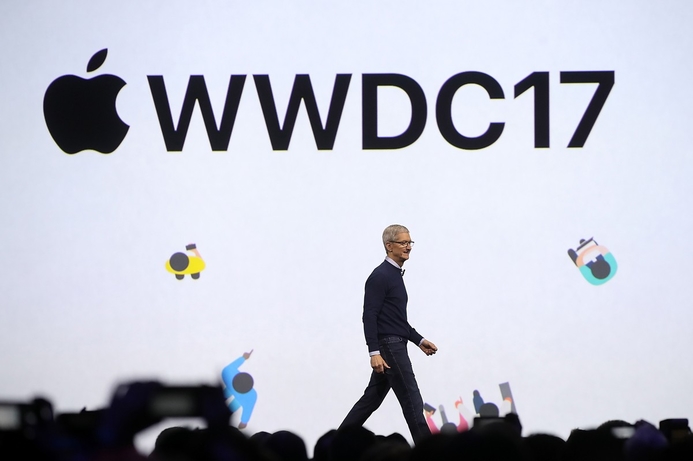 Apple CEO Tim Cook delivers the opening keynote address the 2017 Apple Worldwide Developer Conference at the San Jose Convention Center on June 5 2017 The biggest announcements from Apple WWDC 2017