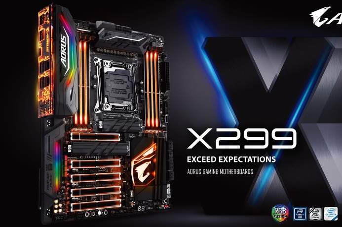 The X299 AORUS gaming series will support X-series processors. Gigabyte unveils X299 AORUS gaming motherboards
