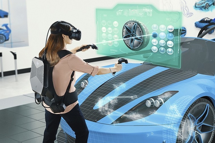 The HP Z VR Backpack (shown in mobile usage) will enable high powered VR solutions like engineering and design simulations. HP Inc launches mobile VR workstation