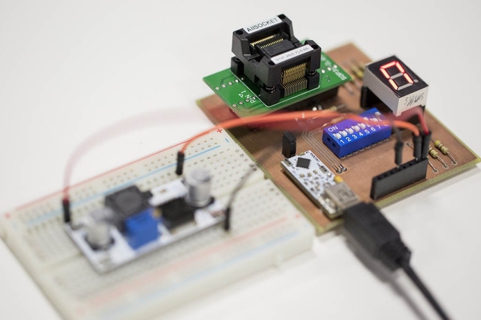 The NYUAD developed logic locked chip. NYUAD in potential computer chip security breakthrough