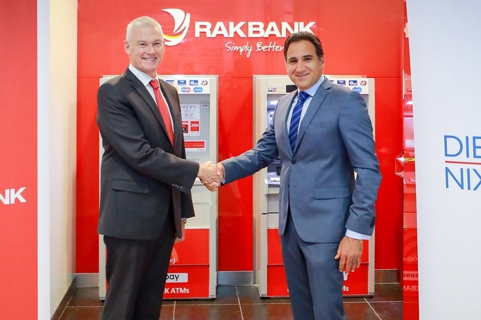 From left to right: Peter England, CEO of RAKBANK and Habib Hanna, Diebold Nixdorf, Managing Director, Middle East Samsung Pay accessible on RAKBANK ATMs in UAE