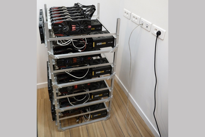 Mining computers like this one use specialized chips to run complex equations used to authenticate cryptocurrency transactions. Samsung to make cryptocurrency mining chips