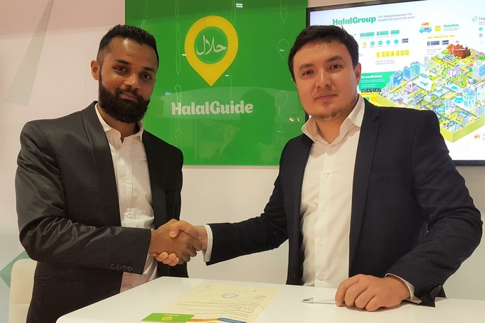 (l-r): Muhammed Arafath Executive Director of Apla and Ayrat Kasimov Founder of HalalGuide. HalalGuide switches to blockchain
