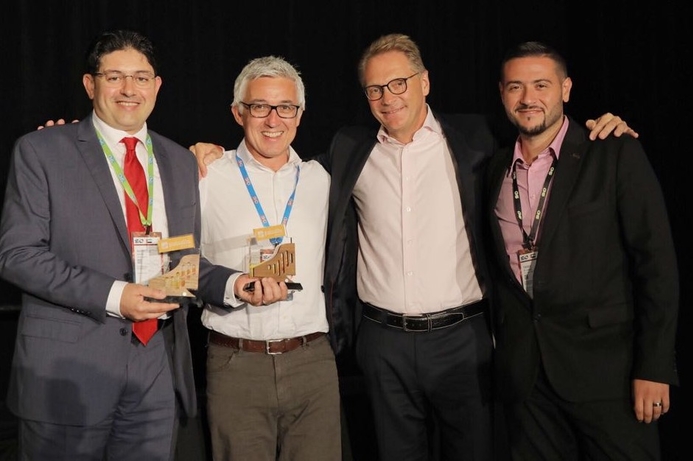 StarLink's Mahmoud Nimer (left) received the two awards on behalf of the regional VAD. Palo Alto Networks honours StarLink with two awards