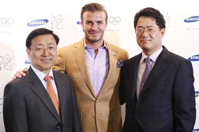 Samsung has signed David Beckham on as its brand ambassador for the London 2012 Olympics. Samsung signs Beckham for Olympics