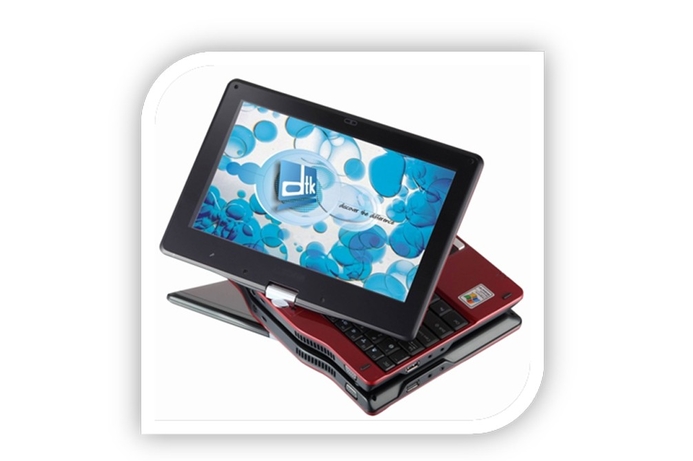 The i-Touch features an Atom processor and 1GB of memory as standard. It also sports a multitouch swivel LCD screen DTK announces Swift i-Touch Netbook