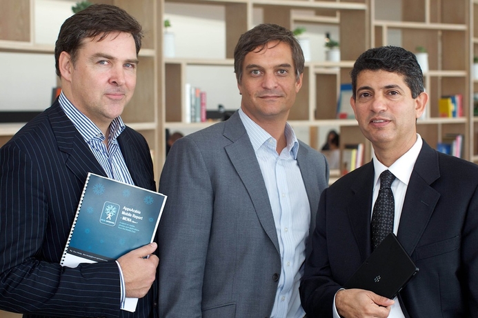 Dan Healy, CEO of market research firm Real Opinions, David Ashford, general manager of AppsArabia and Mike Al Mefleh, director of product management at Research in Motion, were in Dubai to dicuss the development of apps in the MENA region. Arabic vs English in apps