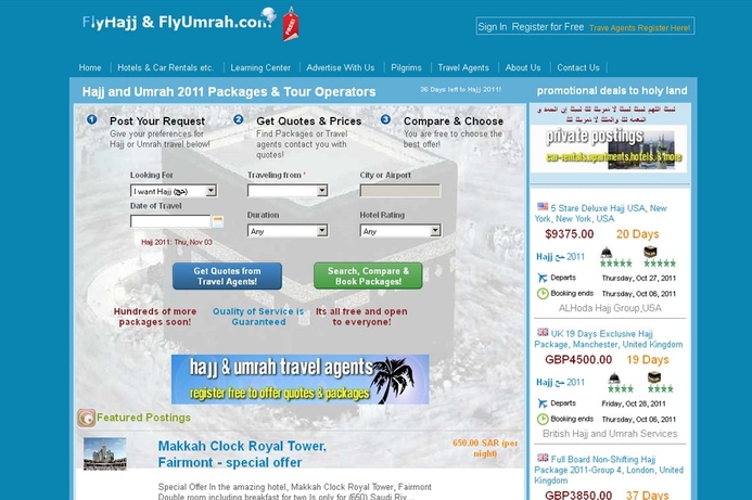 FlyHajj.com is a new website dedicated to providing travel help to pilgrims. FlyHajj.com hopes to help pilgrims