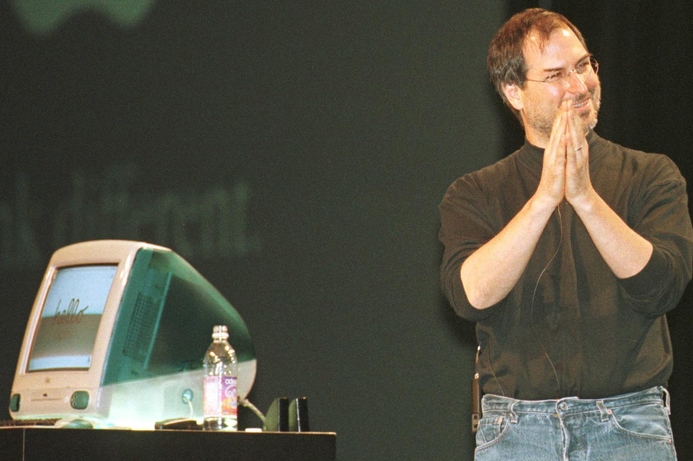 Steve Jobs with the iMac, 1998. Steve Jobs: Timeline