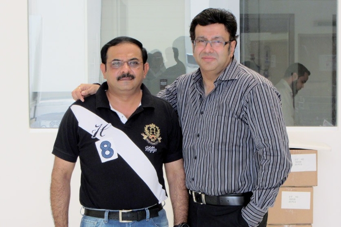 Indrajit Sabharwal and Arif Khan at the new Dubai facility Simmtronics opens Dubai hard drive fab