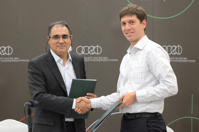 Dr Ahmed Elmagarmid, executive director of QCRI and Barry Newstead, chief global development officer, Wikimedia Foundation have signed a partnership agreement designed to improve and expand Arabic content on Wikipedia. Arabic Wikipedia gets a boost