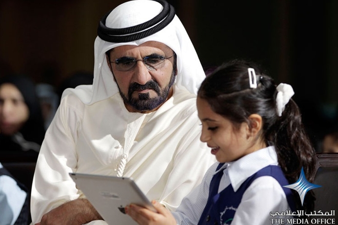 HH Sheikh Mohammad Bin Rashid Al Maktoum at the launch of the smart learning project. UAE launches $272m ‘smart learning’ initiative