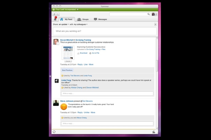 Yammer offers a private collaborative social network for organisations that connects across various platforms, including mobile. Microsoft to buy Yammer for $1.2bn