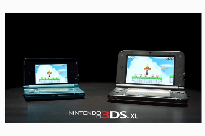 The 3DS XL has a 4.88-inch top screen and 4.18-inch bottom screen. Nintendo’s 3DS bulks up