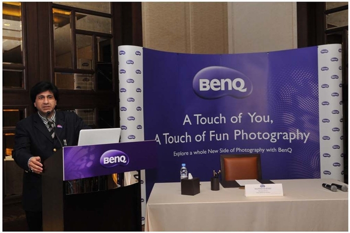 Manish Bakshi, MD, BenQ Middle East, Africa and Turkey at the launch of the G1 digital camera. BenQ launches the G1 digital camera