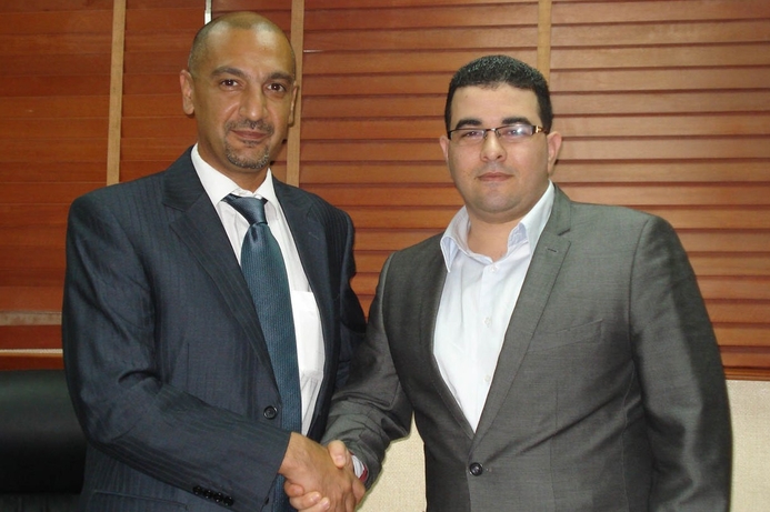 Feras Mohamed Arif Kayali, left, sales director, Gulf Shadows Computer Systems with Sameh Gamel, business development manager at MMD-Middle East. Philips partners with Gulf Shadows to boost MENA presence
