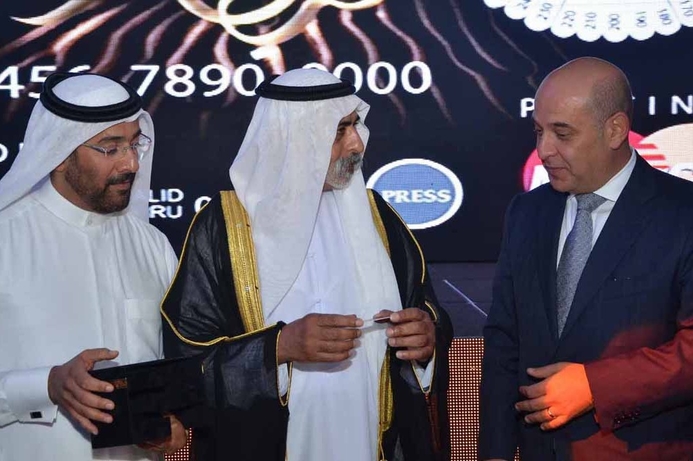 The card was unveiled in the presence of His Highness Sheikh Nahyan Bin Mubarak Al Nahyan, centre, the UAE’s Minister of Higher Education and Scientific Research. Al Hilal Bank introduces Qibla locator credit card