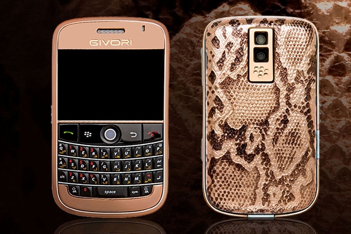The Via Veneto range also includes BlackBerry handsets. Givori luxury cellphone sales 'tripled' last year