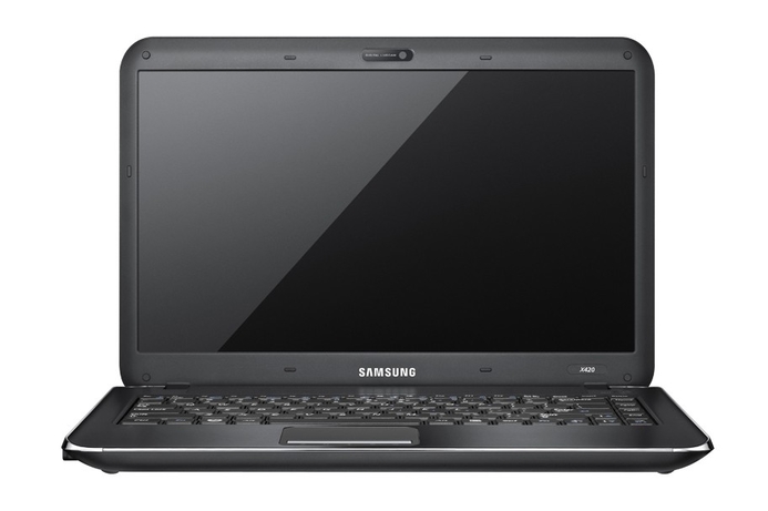 The 14 inch screen uses a low power LED backlight, with 16:9 ration and glossy finish. Samsung X420 notebook lightest in its class