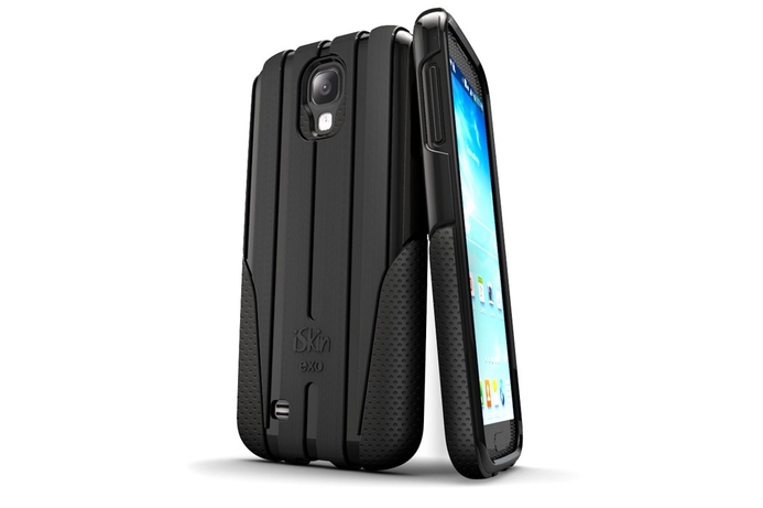 The exo gives extra screen edge, volume and power button protection as well as providing a sturdy grip on the new S4 smartphone. ISkin unveils Samsung Galaxy S4 protective cases