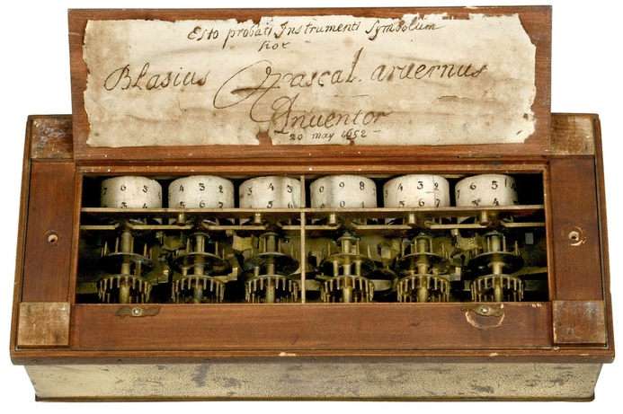 The operator used a stylus to turn digit-wheels with engraved silvered scales (the 'keys') connected, via gears, to a paper 'display'. A sliding rule changed the function from addition to subtraction. Multiplication and division relied on the '9s complements' principal still used in computers today. The machine is estimated by Breker to be worth $30,000 to $50,000. Pioneering tech up for auction