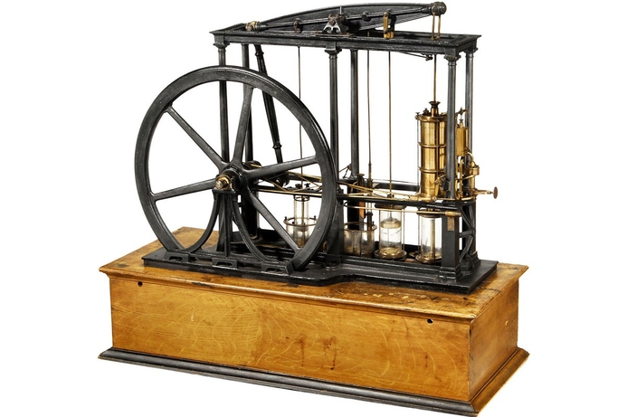 This is a precision working model of Watt’s steam engine by Parisian steam-engineer Eugène Bourdon and Breker estimates its worth at $13,000 to $26,000. Pioneering tech up for auction