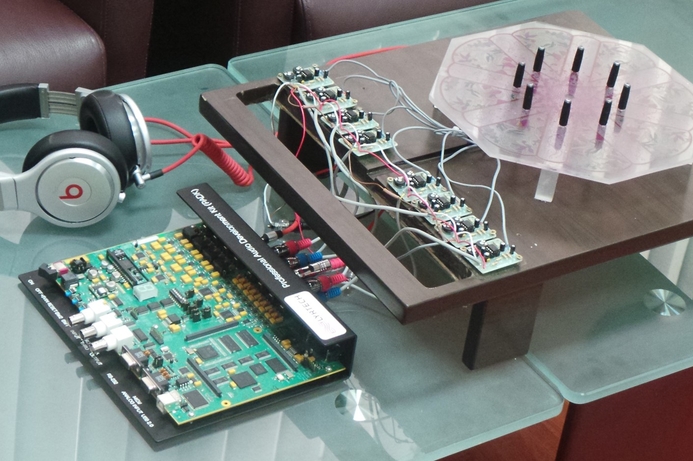 The microphone array prototype. Student engineers win IEEE competition with microphone array