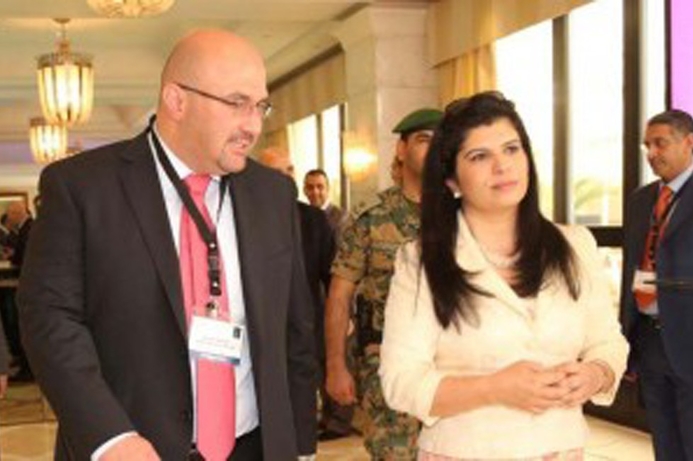 Jawad Abbassi, GM of Arab Advisors and HRH Princess Sumaya bint El Hassan at the Convergence Summit. Arab Advisors' Convergence Summit opens in Amman